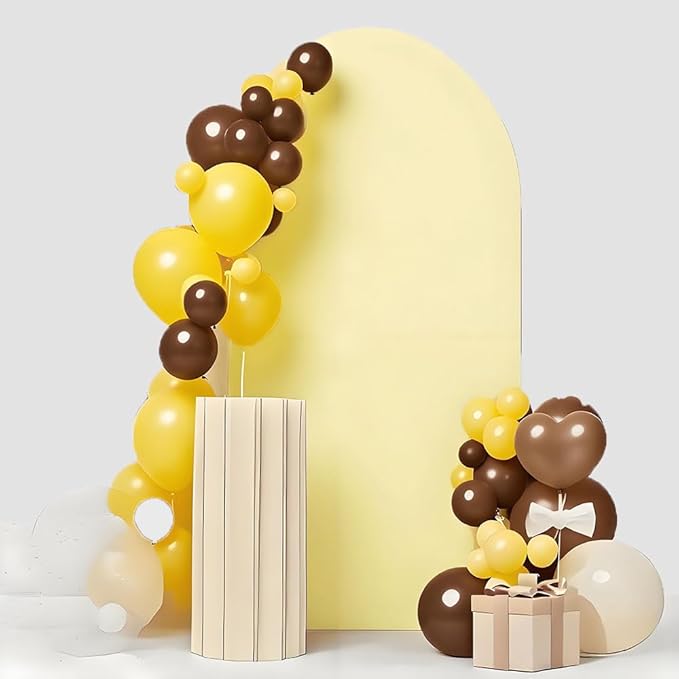 Yellow 6FT Arch Backdrop Cover, Yellow Chiara Backdrop Cover, Background Stand Covers, Arch Stand Covers for Birthday Wedding Party Decoration