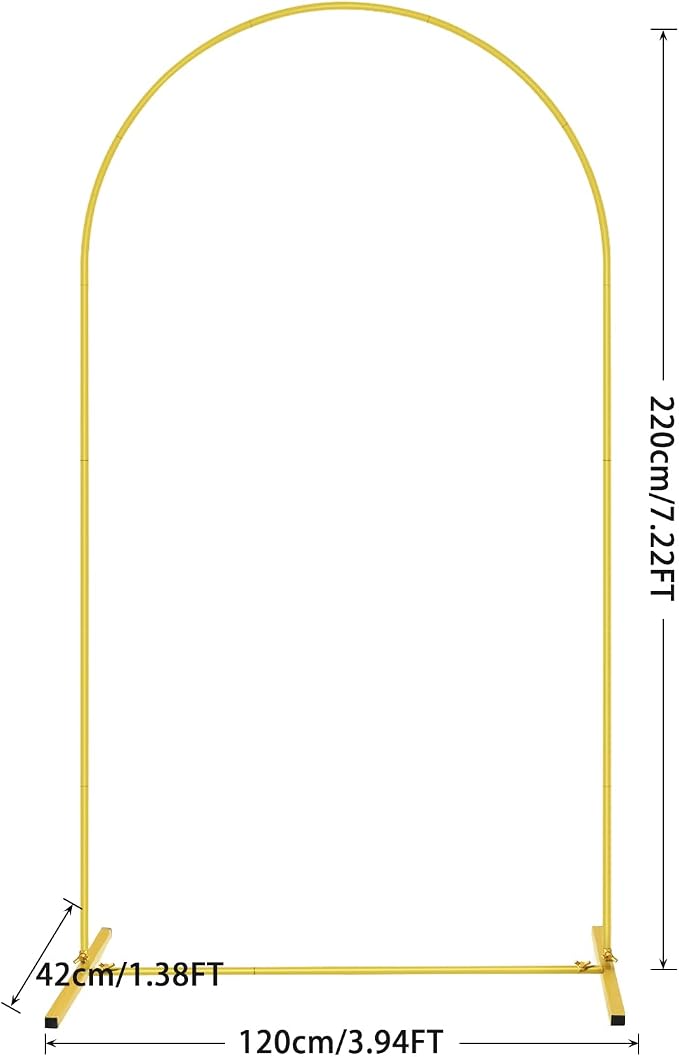 Quick Assembly 7.2FT Arch Backdrop Stand for Parties, Balloon Arch Stand, Wedding Arch Backdrop Stand, Lightweight & Sturdy for Birthday, Gradutation, Birdal Shower, Baby Shower, Anniversary, Wedding, New Year