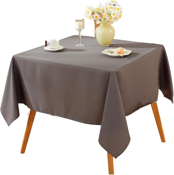 10 Pack Square Tablecloth 60 x 60 Inch Charcoal Tablecloth, Polyester Fabric Washable Table Cloth for Home, Party, Wedding or Restaurant Use.