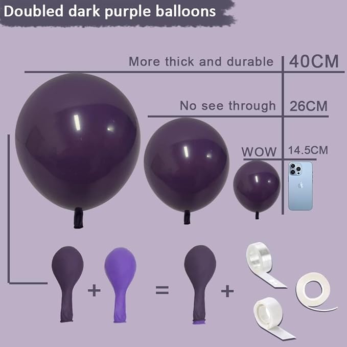 Dark Purple Balloons Double Stuffed Purple Balloon Garland Pastel Lavender Balloons Different Sizes Latex Plum Balloon Arch Kit For Birthday Baby Shower Bachelorette Hotel Transylvania Encanto Party