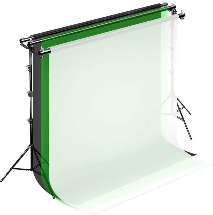 118" / 3m Background Folding Crossbar, Photography Lighting Muslin Backdrop Support Crossbar, 2 x 3m Crossbar, 2 x Mount,6 x Clip