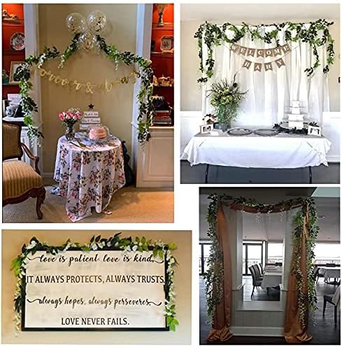 CLONG 5pack Wisteria Garland Flower Garland Artificial Flowers Wisteria Vines Fake Ivy Flowers Total 33ft (White)