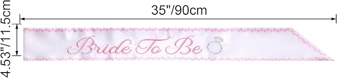 Embroidered Bride to Be Sash Double-Layer Satin Sash with Pink Trim Bridal Shower Hen Night Bachelorette Party Accessories