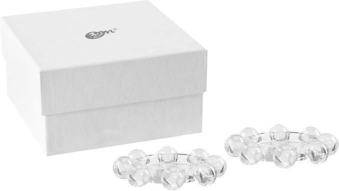 Kitcom Crystal Candle Holders Pack of 2 Pillar Candlestick Decorations for Home Party Dinner Christmas 5.9'' X 1.2'', Suitable for Large Cylindrical Candles, Clear