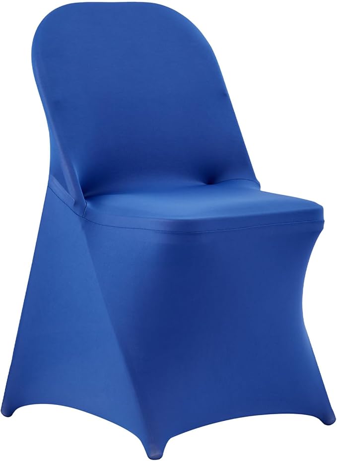 VEVOR Chair Covers, Polyester Spandex Chair Cover, Stretch Slipcovers for Wedding Party Dining Banquet Flat-Front Chair Covers (Royal Blue-c, 50PCS)