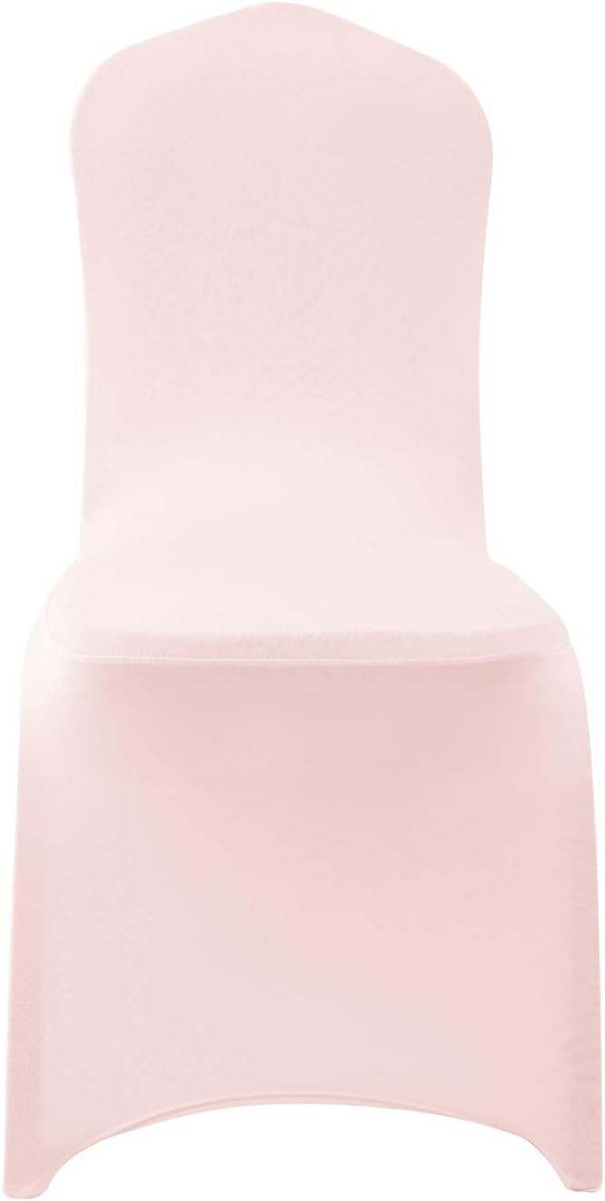 Peomeise Stretch Spandex Chair Cover for Wedding Party Dining Banquet Event (Blush Pink, 25)