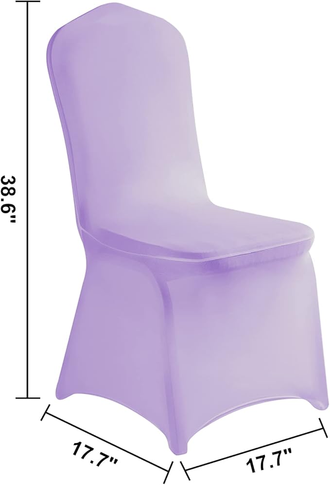 LZY 10pcs Spandex Chair Cover Stretch Slipcovers for Wedding Party, Dining Banquet Chair Decoration Covers (Lavender, 10)