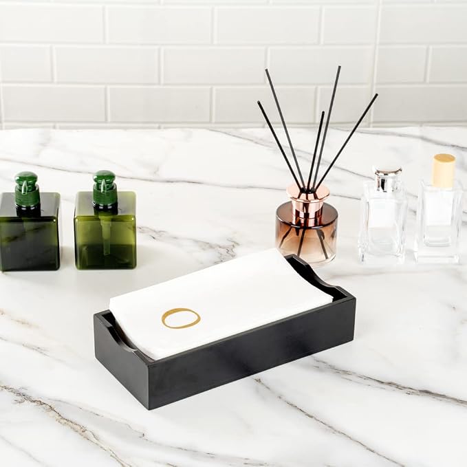 Luxenap 15.8 X 7.9 Inch Linen-Feel Guest Towels, 50 Lettered Hand Towels - Gold Letter 'O', Sans Serif Font, White Paper Dinner Napkins, airlaid, For Restrooms And Tables