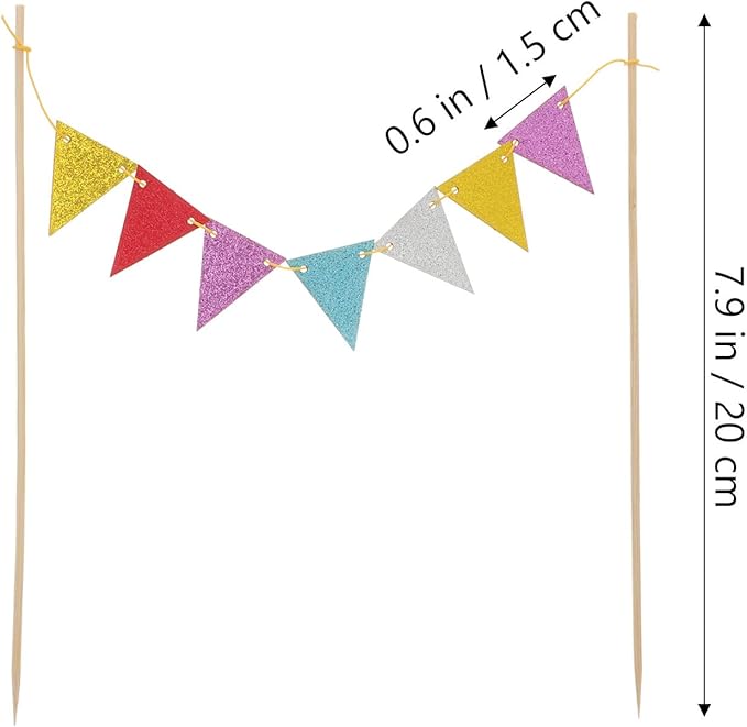 5pcs Flag Cake Insert Top Hat Decor Cake Picks Birthday Cake Topper Cake Banner Bunting Bamboo Wedding