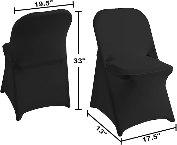magalo 100 Pack Black Spandex Folding Waterproof Chair Cover, Stretch Chair Cover Protector for Wedding, Party, Dining Banquet and Other Special Events