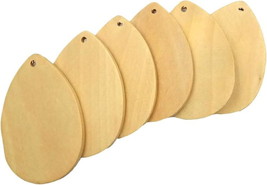 50PCS Teardrop Wooden Earring Blanks, Unfinished Wood Teardrop Earring Pendant, Wood Earring Pendants with Holes, Natural Wood Earring Blanks for DIY Making, 2.28 x 1.57 Inch