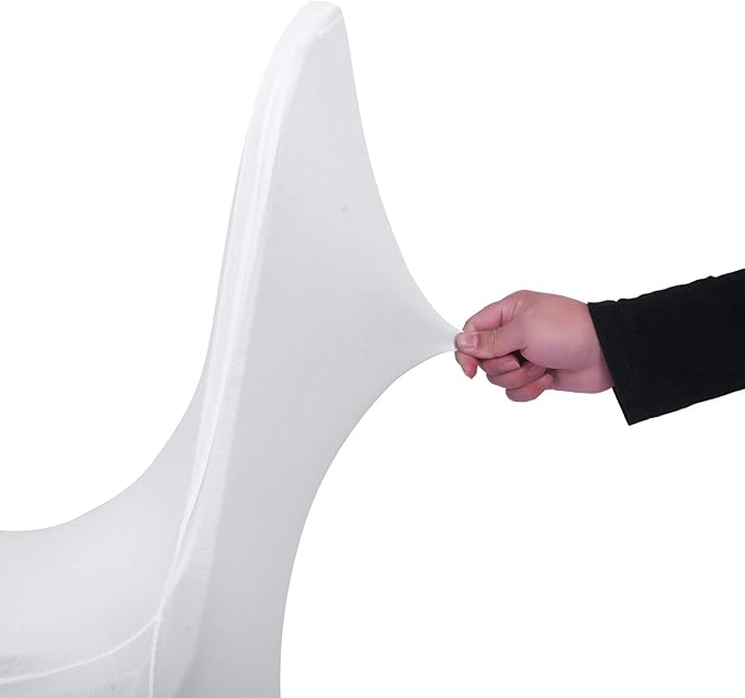 Peomeise 12pcs Stretch Spandex Chair Cover for Wedding Party Dining Banquet Event (White, 12)