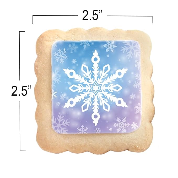 Snowflake Cookies Frozen in Individually Wrapped Snowfake Winter themed Theme Party Favors 24 Pack Bulk for Kids Birthday Party Sugar Cookie Blue White Purple