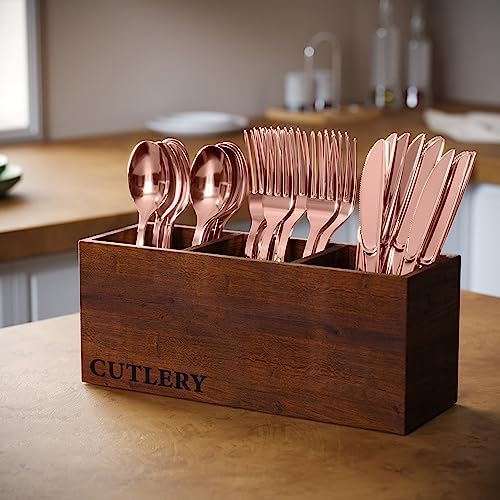Exquisite Rose Gold Plastic Spoons Heavy Duty 160 Pieces Rose Gold Plastic Silverware Heavy Duty Disposable Silverware Set, Disposable Spoons Eating Utensils Sets Flatware Set For Parties