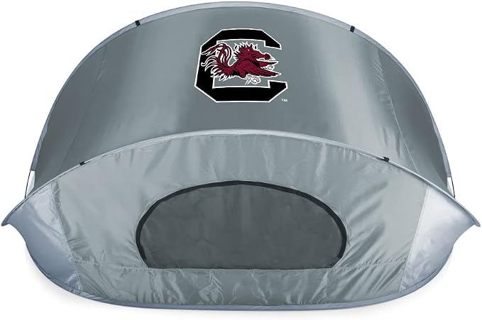 PICNIC TIME NCAA Georgia Tech Yellow Jackets Manta Portable Beach Tent, Pop Up Tent, Beach Sun Shelter Pop Up, (Gray with Black Accents)