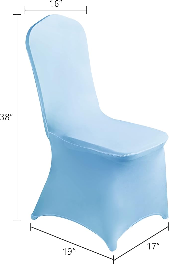 SuperO Waterproof Spandex Chair Cover 12PCS, Stretch Dining Chair Covers, Polyester Outdoor Chair Covers, Protector Stretch Chair Cover for Party Universal, Banquet, Wedding Event, Hotel(Blue Mist)