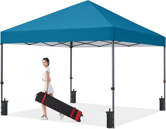 COOSHADE Durable Easy Pop Up Canopy Tent 10x10Ft, Turquiose