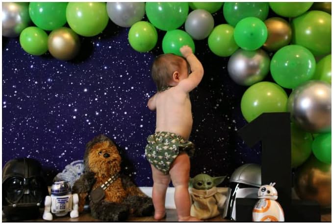 Yongqian Night Sky Star Outer Space Backdrops Universe Space Theme Starry Photography Backdrop Galaxy Stars 7x5ft Children Boy 1st Birthday Party Photo Background Newborn Banner Photo Studio Booth