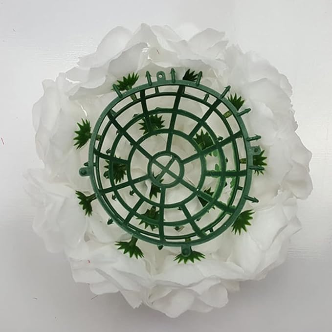 HomeABC 10 Inch Artificial Romantic Rose Flower Ball for Home Outdoor Wedding Party Centerpieces Decorations, 10 Pack, White