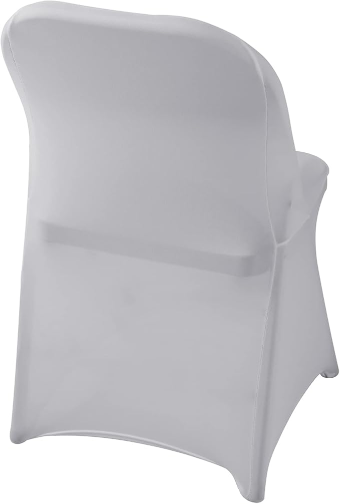 Spandex Chair Cover,12PCS,Living Room Folding Chair Covers,Removable Chair Covers Washable Protector Stretch Chair Cover for Party, Banquet,Wedding Event,Hotel(Sliver)