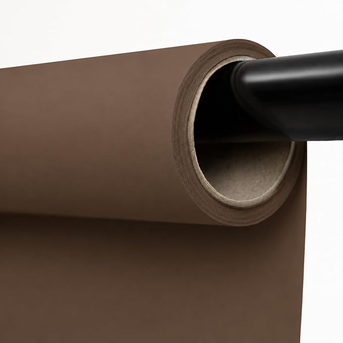 Kate Seamless Paper Backdrop for Photography, Party, Live Streaming, Brown Paper Roll (86''x32.8' Coco Brown)