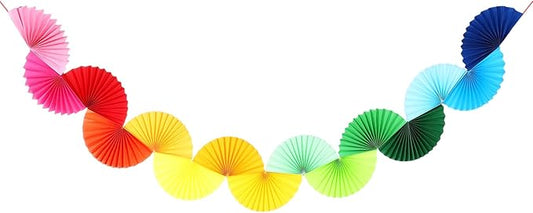 uxcell Paper Fan Garland, 5.25ft Paper Garland Hanging Decorations Set Party Hanging Decorations Fans for Birthday Parties Holiday Ornaments Family Gatherings Weddings, Colorful