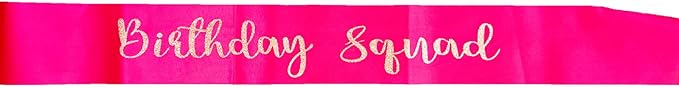 10Pcs Birthday Squad Sash Silver Glitter Hot Pink Satin Sashes Funny Birthday Sashes Birthday Party Supplies Gifts