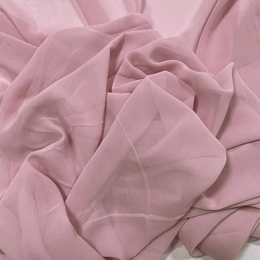 YYCRAFT Chiffon Fabric by The Yard 59" Wide 10 Yards, Rose