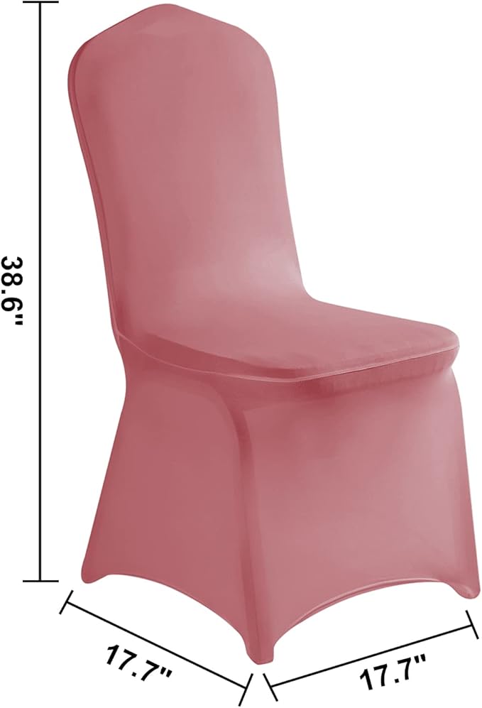 LZY Spandex Chair Cover Stretch Slipcovers for Wedding Party, Dining Banquet Chair Decoration Covers (Dust Pink, 20)