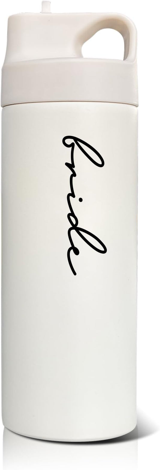 Hubby and Wifey Travel Cups - Honeymoon Essentials & Engagement Gifts for Couples - Matching Couples Water Bottle Set