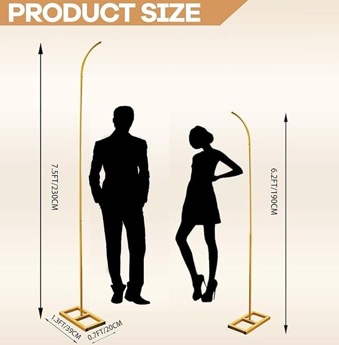 Bazen Balloon Arch Kit, Balloon Arch Stand Set of 2 with Metal Square Base Balloon Arch Frame Floral Half Arch Balloon Garland Stand for Ceremony Wedding Bridal Baby Shower Birthday Anniversary