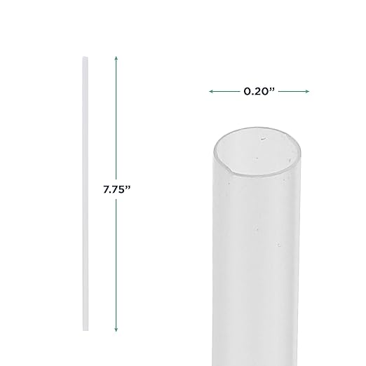 Eco-Products Compostable Paper Wrapped Plastic Straws, 7.75" Long, 5mm Diameter, Box of 400, Clear Disposable Plant Based PLA Plastic, Standard Sized Drinking Straws, ASTM Compliant, BPI-Certified