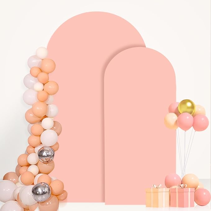 FANPROMS Wedding Arch Cover Set of 2 Rose Arch Cover Spandex Arched Backdrop Cover Chiara Wall Backdrop Covers for Garden Arches Frame Arch Fabric Covers 6FT 7.2FT for Bridal Shower Ceremony Decor