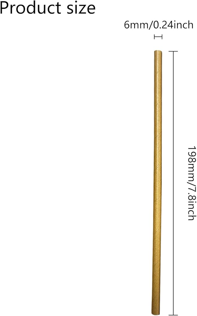 GDMINLO 100 Pack Kraft Paper Straws Biodegradable co-Friendly Drinking Bulk for Party Supplies, Bridal/Baby Shower, Birthday, Mixed Drinks, Weddings, Restaurant, Food Service