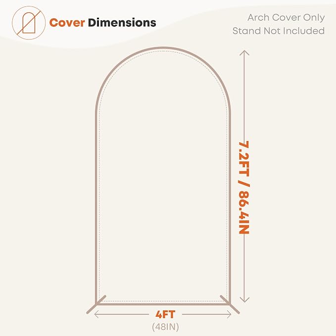 Rose Gold Shimmer Arch Backdrop Cover 7.2FT with Zipper,Thick Soft Stretchy Sequin Glitter Spandex Fitted Chiara Cover for Wedding Birthday Baby Shower Graduation Party Photo Backdrop
