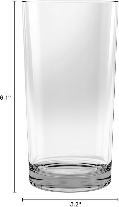 TarHong Montana Acrylic Heavy Base Drinking Glass - Clear - 24 oz - Set of 6