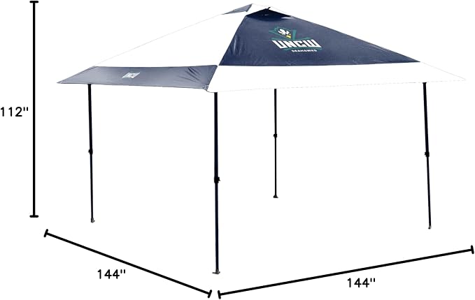 Logo Brands NCAA 12x12 Solo Up Canopy - 144 Square Feet of Shade – One-Person Easy Setup, UV-50 Protection, Rolling Storage Bag – Perfect Tent for Tailgates and Outdoor Events