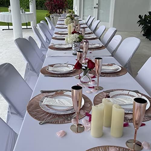 Howhic Folding Chair Covers for Party 12pcs, White Universal Spandex Chair Covers for Folding Chairs, Stretchy Fitted Chair Covers for Wedding, Party, Banquet, Conference (12pcs, White)