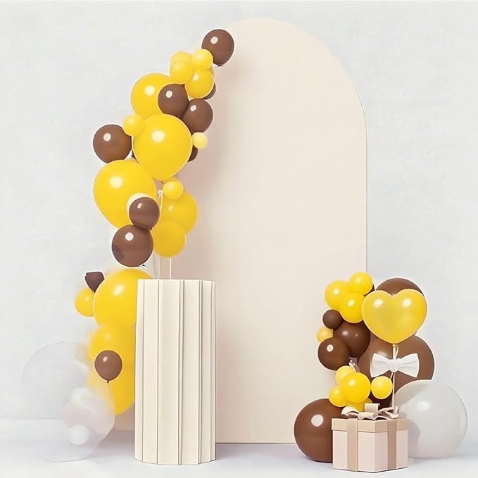 7.2FT Beige Wedding Arch Cover, Spandex Arch Backdrop Cover for Wedding Birthday Party Celebration Decor