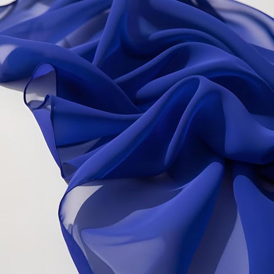 New Star Fabrics Chiffon Fabric, Continuous 60" Wide (30ft) Sheer Material, 100% Soft Polyester, Ideal for Wedding, Party, Event Decor, Draping, and Dresses (Royal Blue, 3 Yards)