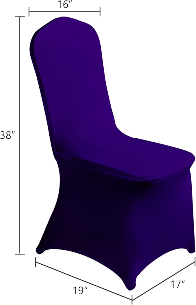 SuperO Waterproof Spandex Chair Cover 12PCS, Stretch Dining Chair Covers, Polyester Outdoor Chair Covers, Protector Stretch Chair Cover for Party Universal, Banquet, Wedding Event, Hotel(Purple)