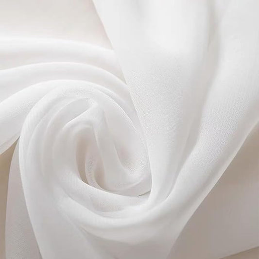 White Chiffon Fabric 5 Yard Sheer Fabric for Draping Voile Tulle Fabric Wedding Arbor Backdrop Canopy Fitted Birthday Party Engagement Anniversary Bridal Shower Sewing & DIY Decorations
