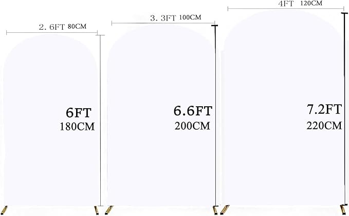 White 6FT Wedding Arch Cover, Spandex Arch Backdrop Cover for Festivals Birthday Party Banquet Ceremony Decoration