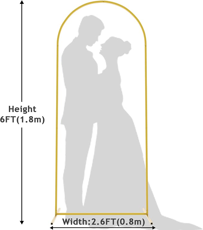 Wokceer 6 FT Wedding Arch Backdrop Stand Metal Arch Chiara Backdrop Stand for Wedding Ceremony Birthday Party Bridal Baby Shower Photo Booth Garden Floral Balloon Arch Decoration