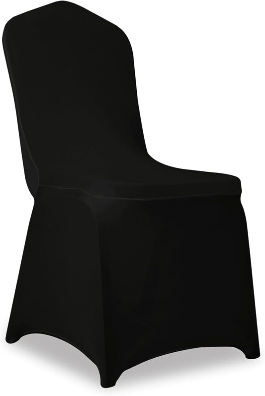 1 Pack Black Stretch Polyester Spandex Chair Covers Universal Washable Removable Chair Slipcovers Protector for Wedding Banquet Events Party Dining Decoration