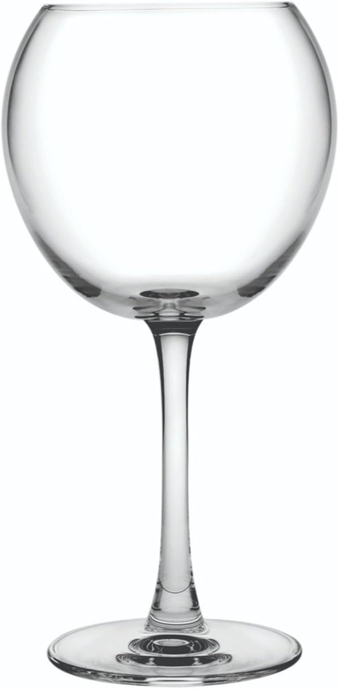 Restaurantware Voglia Nude 20 Ounce Gin Balloon Glasses Set Of 12 Crystal Red Wine Glasses - Laser-Cut Rim Dishwasher-Safe Fine-Blown Crystal Large Wine Glasses For White or Red Wines or Sangria