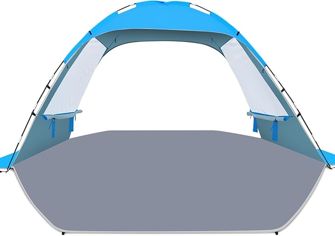 Gorich Beach Tent Sun Shelter for 3/4/6/8/10 Person with UPF 50＋ UV Protection, Lightweight & Easy Setup Beach Shade Canopy, Portable Beach Shade Tent Beach Cabana