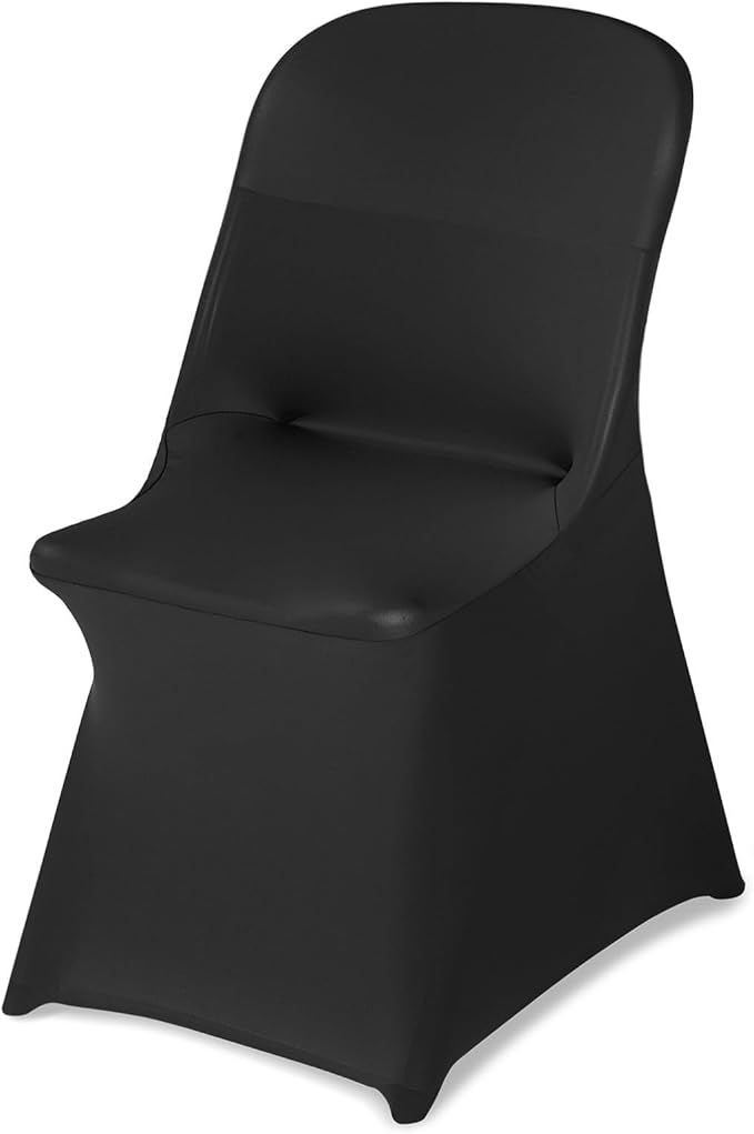 VEVOR Chair Covers, Polyester Spandex Chair Cover, Stretch Slipcovers for Wedding Party Dining Banquet Flat-Front Chair Covers (Black-c-XL, 30PCS)