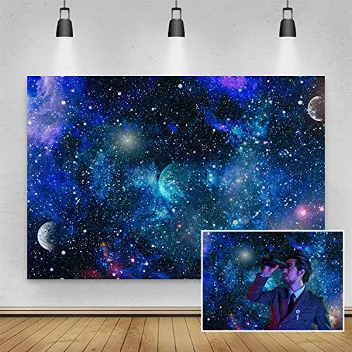 Deep Space Galaxy Nebula Photography Backdrop,Yeele 7x5ft Vinyl Universe Sparkling Planet Galactics Starry Sky Milky Way Stars Background,Kid Birthday Party Supplies and Decoration Photo Studio Props