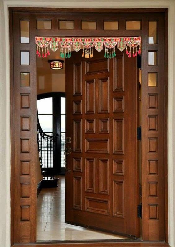 Aditri Creation Handcrafted Toran Swastik Door Toran Decorative Hanging Bandanwar for Parties Wedding Indian Traditional Festival New Year Decorations Gifts for Home Entrance Temple Gifts (Size:-42")